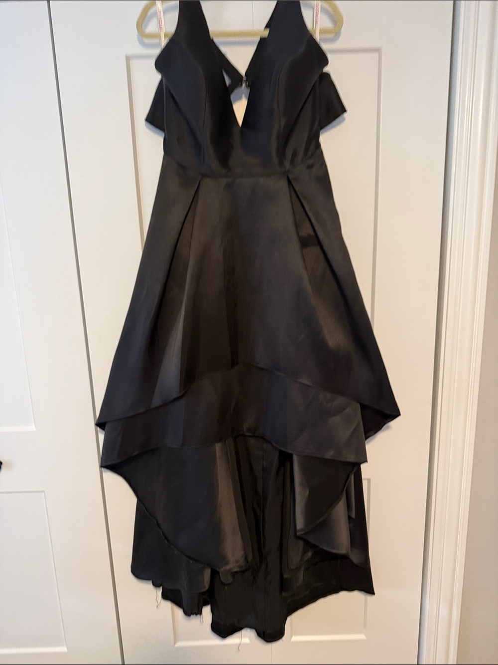 JJs House Black High-Low Ruffle Evening Dress